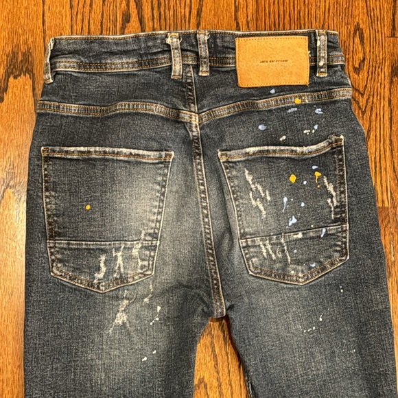 ZARA MENS SKINNY JEANS WITH PAINT SPLATTER SIZE 31 - Picture 7 of 14